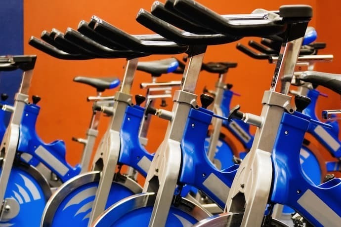 bicicletas de spinning azuis