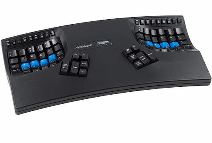 Teclado ergonômico contornado