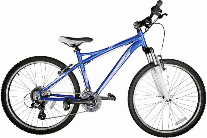 Bicicleta azul.