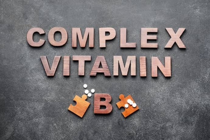 Cápsulas de vitamina B. 